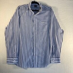 Todd Snyder Summertime  Vertical Grey And White Stripe Long Sleeve Shirt